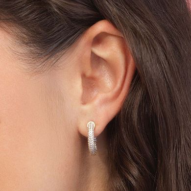 CZ Inside Out Hoop Earrings