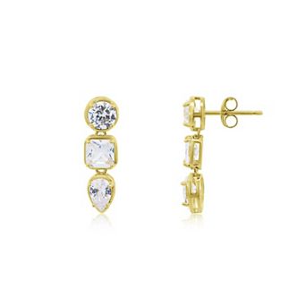 CZ Fancy Shape Drop Earrings