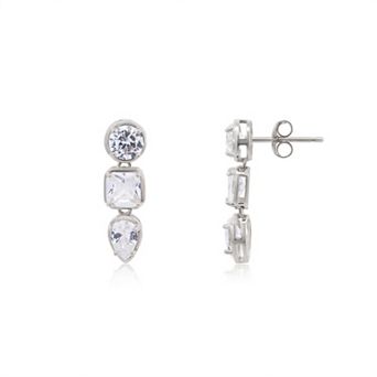 CZ Fancy Shape Drop Earrings