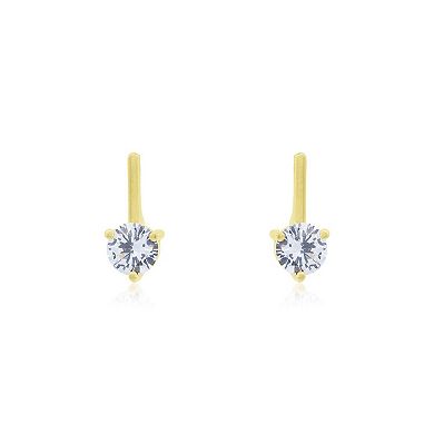 CZ Round Drop Earrings