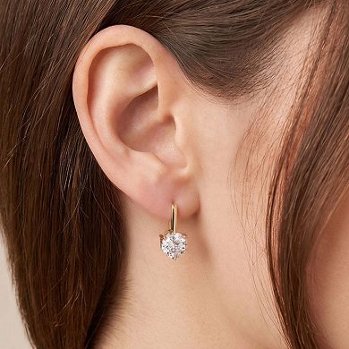 CZ Round Drop Earrings