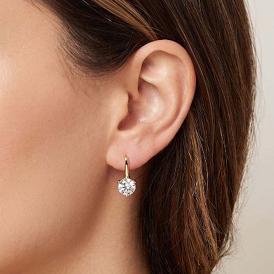 CZ Round Drop Earrings