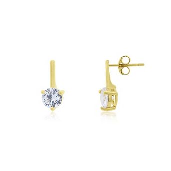 CZ Round Drop Earrings
