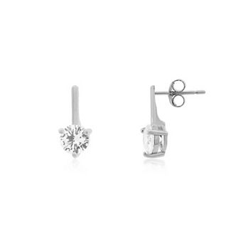 CZ Round Drop Earrings