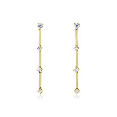CZ Station Drop Dangle Earrings