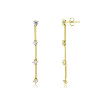 CZ Station Drop Dangle Earrings