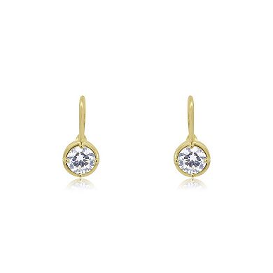 CZ Round Drop Hook Earrings