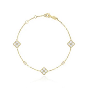CZ Clover Trio Bracelet