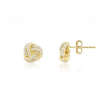 CZ Knot Stud Earrings