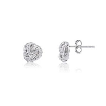 CZ Knot Stud Earrings