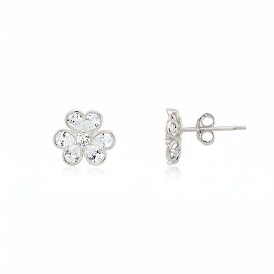 CZ Flower Stud Earrings