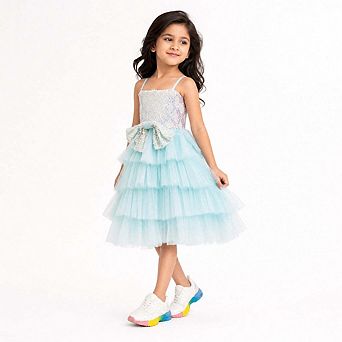 Sparkling Sea Fairy Mermaid Sequin Flower Girl Dress