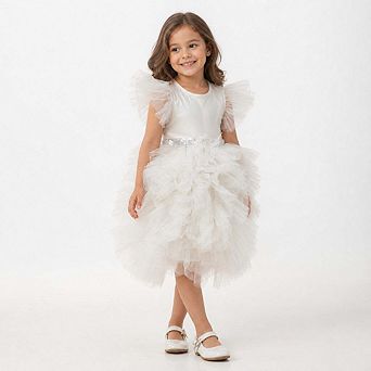Celestial Fairy White Tulle Flower Girl Dress