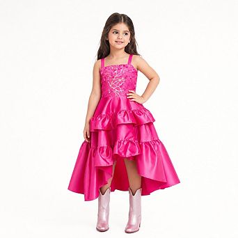 Wildflower Cowgirl Hot Pink Ruffle Birthday Dress for Girls