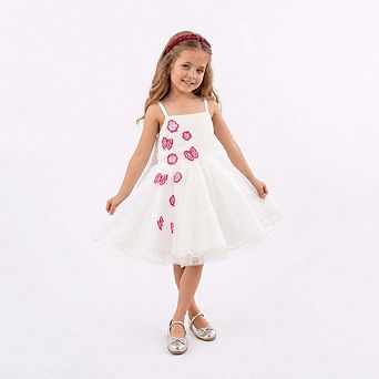 Whimsical 3D Butterfly Tulle Flower Girl Dress for Girls
