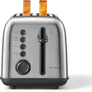 BUYDEEM DT620 Retro 2-Slice Toaster, 1.4-in. Wide Slots & 7 Shade Settings