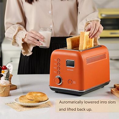 BUYDEEM DT730 2-Slice Motorized Toaster with LCD Timer, 9 Shade Settings