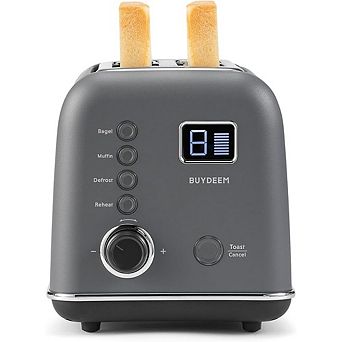 BUYDEEM DT730 2-Slice Motorized Toaster with LCD Timer, 9 Shade Settings