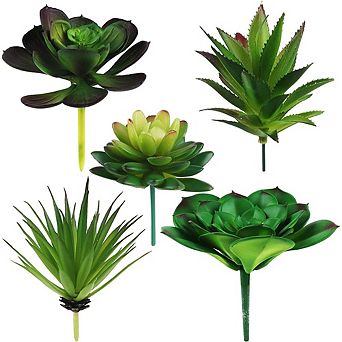 Artificial Succulent Set, Realistic Faux Hanging Decor for Home & Garden