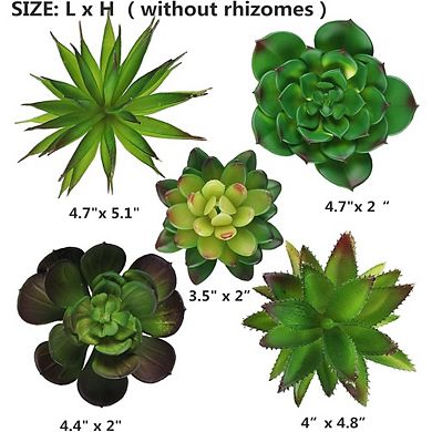 Artificial Succulent Set, Realistic Faux Hanging Decor for Home & Garden