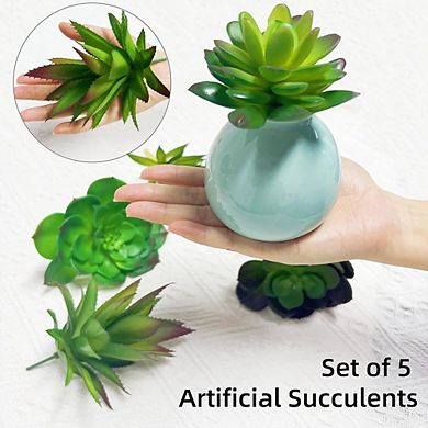 Artificial Succulent Set, Realistic Faux Hanging Decor for Home & Garden