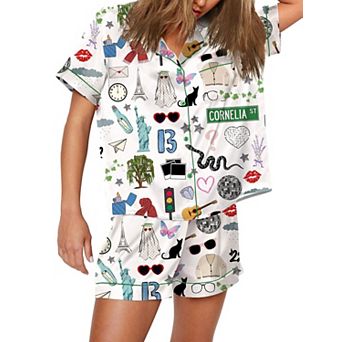 SHESHOW Womens Button Down Pajama Sets Soft Button Down Loungewear 2 pc Outfits Pjs Shorts Set XL