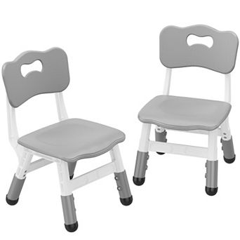 Adjustable Toddler Chair Set of 2, Ergonomic Plastic Kids Seating for Playroom and Classroom