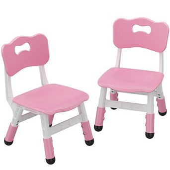 Adjustable Toddler Chair Set of 2, Ergonomic Plastic Kids Seating for Playroom and Classroom