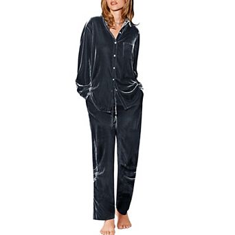 Ekouaer Velour Track Suits for Womens Long Sleeve Pajama Set Casual Two Piece Loungewear