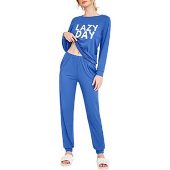 Ekouaer Womens Pajama Sets Long Sleeve Print Sleepwear Pajamas Pullover Tops Joggers Pants