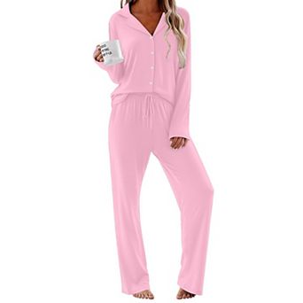 Ekouaer Womens Pajamas Set Long Sleeve Sleepwear Button Down Pajamas Two Piece with Long Pants