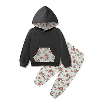 Arshiner Little Girl Outfits Toddler Girl Clothes Hoodie Sweatshirt With Pocket And Long Pants