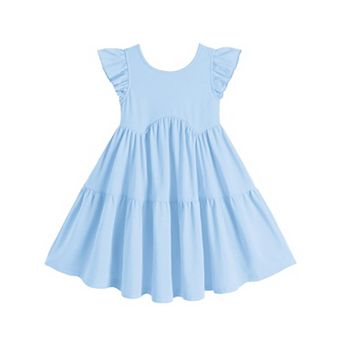 Arshiner Summer Dress Cute Kids Wedding Elastic Waist Swing Sundress For Little Girls