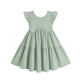Arshiner Summer Dress Cute Kids Wedding Elastic Waist Swing Sundress For Little Girls