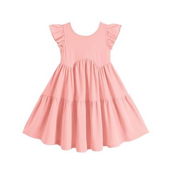 Arshiner Summer Dress Cute Kids Wedding Elastic Waist Swing Sundress For Little Girls