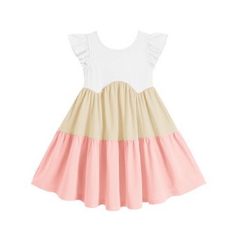 Arshiner Summer Dress Cute Kids Wedding Elastic Waist Swing Sundress For Little Girls