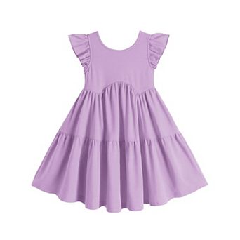 Arshiner Summer Dress Cute Kids Wedding Elastic Waist Swing Sundress For Little Girls