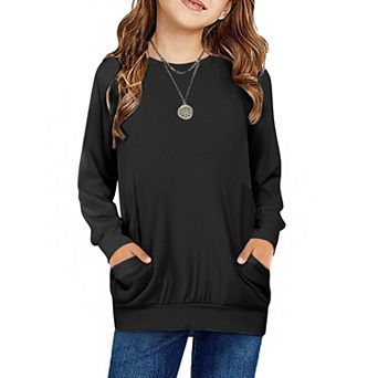 Arshiner Long Sleeve Shirts For Teen Girls With Pockets Raglan Casual Girls Leopard Long Sleeve