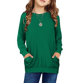 Arshiner Long Sleeve Shirts For Teen Girls With Pockets Raglan Casual Girls Leopard Long Sleeve