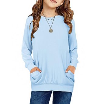 Arshiner Long Sleeve Shirts For Teen Girls With Pockets Raglan Casual Girls Leopard Long Sleeve