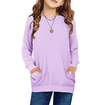 Arshiner Long Sleeve Shirts For Teen Girls With Pockets Raglan Casual Girls Leopard Long Sleeve