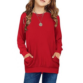 Arshiner Long Sleeve Shirts For Teen Girls With Pockets Raglan Casual Girls Leopard Long Sleeve