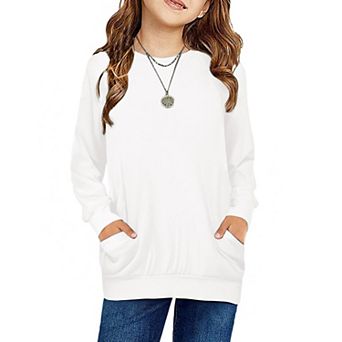 Arshiner Long Sleeve Shirts For Teen Girls With Pockets Raglan Casual Girls Leopard Long Sleeve