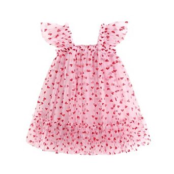 Arshiner Toddler Tutu Dress For Girls Layered Tulle Ruffle Dresses First Birthdaypink Dress