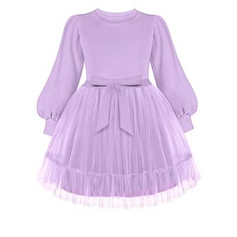 Arshiner Toddler Sweater Tulle Dress Long Sleeves Fall Winter Tutu Party Formal Holiday Christmas