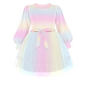 Arshiner Toddler Sweater Tulle Dress Long Sleeves Fall Winter Tutu Party Formal Holiday Christmas