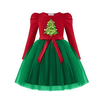 Arshiner Girls Gigot Long Sleeve Belted Tulle Tutu Princess Fall Winter Dress