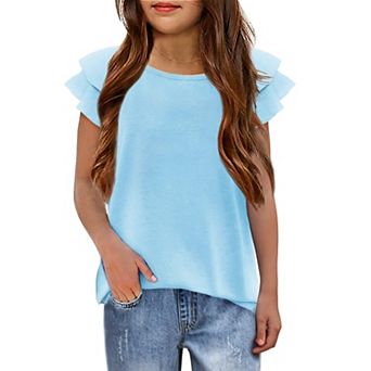 Arshiner Girls T-Shirt Shirts Soft Flatter Sleeve Crewneck Summer Clothes