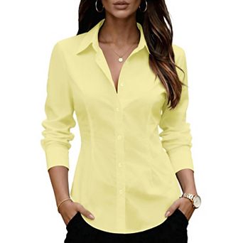 Zeagoo Womens Wrinkle Free Long Sleeve Button Down Shirts Collared Business Casual Blouses