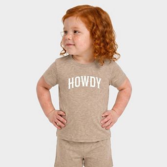 Howdy Arched Puff - Toddler Crew Shorts Set